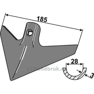 Gåsefotskjær - 185x3mm - Kongskilde, Thyregod