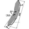 Kultivator Spiss K28 - 200x44x6mm - Kyllingstad