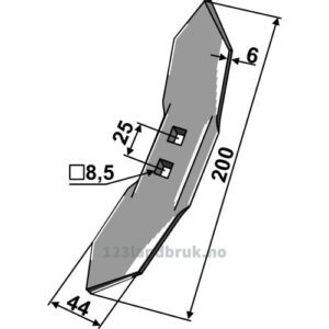 Kultivator Spiss K28 - 200x44x6mm - Kyllingstad