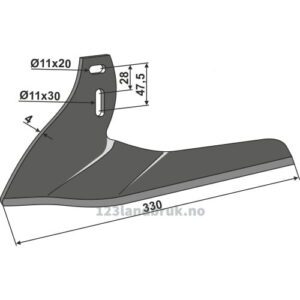 Vingeskjær - 330x4mm - Høyre - Carré, Monosem