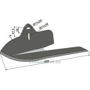 Vingeskjær - 430x4mm - Høyre - Monosem