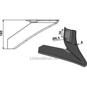 Vingeskjær - 140x4mm - Venstre - Gaspardo, Maschio, Schmotzer