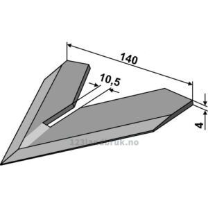 Gåsefotskjær - 140x4mm - Steketee