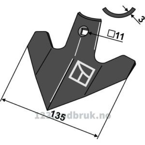 Gåsefotskjær - 135x3mm - Steketee