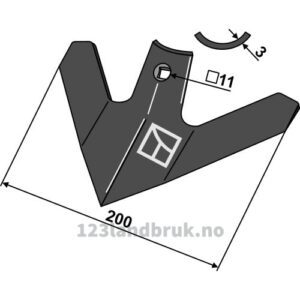 Gåsefotskjær - 200x3mm - Steketee