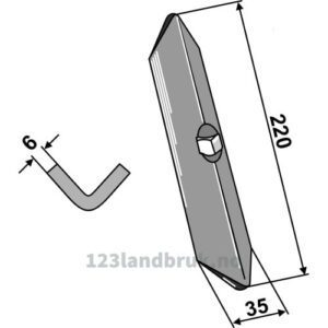 Kultivator Spiss - 220x35x6mm - Amazone, BBG, Bednar, Kverneland