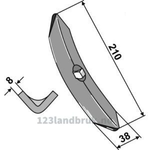 Kultivetor Spiss - 210x38x8mm