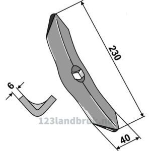Kverneland spiss - 230x40x6mm - Dal-Bo, Kverneland
