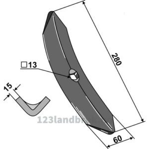 Kultivator Spiss - 280x60x15mm - Samson