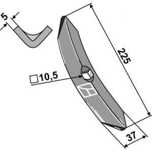 Skjær - 225x37mm - Kverneland