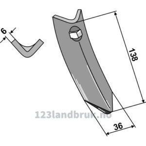 Kultivator Spiss - 138x36x6mm - Marsk-Stig