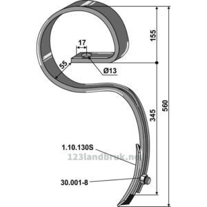 Harvetind med Spiss Agrilla Cobra - 345mm - Väderstad