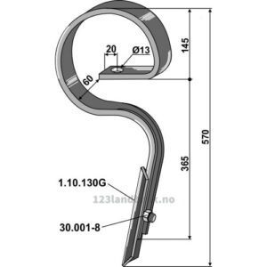 Harvetind med Spiss - 365mm - Kverneland