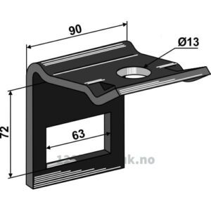 Holder for tind 60x10 - Til ramme 60x60 - Lemken