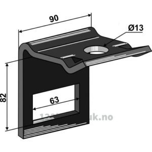 Holder for tind 60x10 - Til ramme 70x70