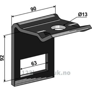 Holder for tind 60x10 - Til ramme 80x80