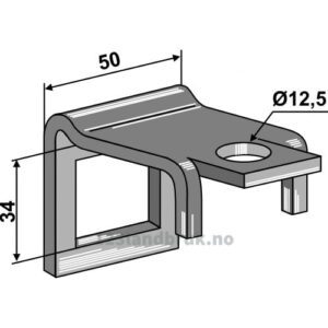 Holder for tind 32x10 og overdel 32x10 - Til ramme 50x12