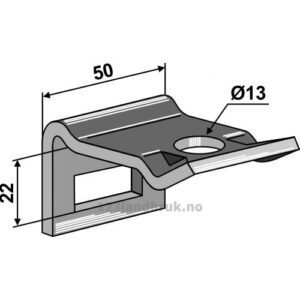Holder for tind 32x10 - Til ramme 50x10