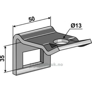 Holder for tind 32x10 og overdel 32x10 - Til ramme 50x15