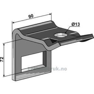 Holder for tind 65x12 - Til ramme 60x60