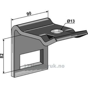 Holder for tind 65x12 - Til ramme 70x70