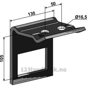 Holder for tind 90x13 og overdel 90x11 - Til ramme 80x80