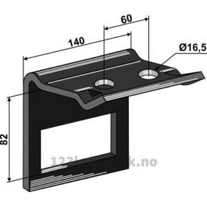Holder for tind 100x14 - Til ramme 70x70