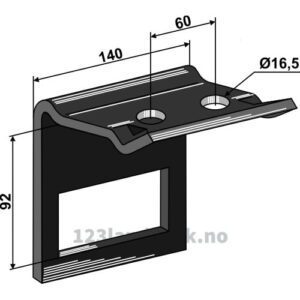 Holder for tind 100x14 - Til ramme 80x80