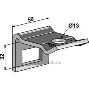 Holder for tind 32x10 og overdel 32x10 - Til ramme 40x12