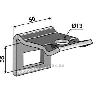 Holder for tind 32x10 og overdel 32x10 - Til ramme 40x15