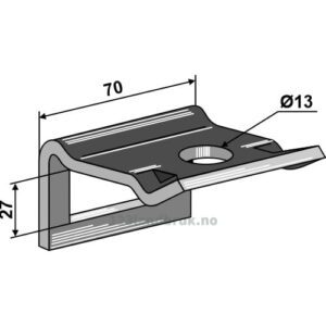 Holder for tind 40x12 og overdel 40x10 - Til ramme 50x12 - Einböck