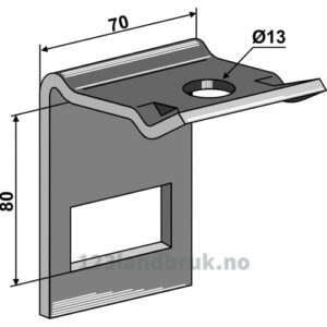 Holder for tind 45x10 - Til ramme 70x70 - Jean de Bru