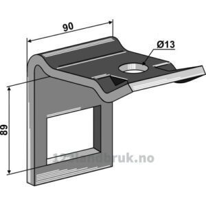 Holder for tind 60x10 - Til ramme 80x80