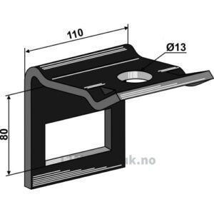 Holder for tind 80x10 - Til ramme 70x70 - Jean de Bru, Lemken