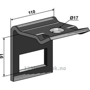 Holder for tind 80x12 - Til ramme 80x80
