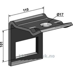 Holder for tind 80x12 og overdel 80x10 - Til ramme 80x80