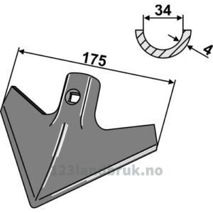 Gåsefotskjær - 175x4mm