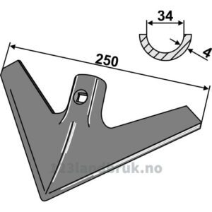 Gåsefotskjær - 250x4mm