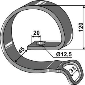 Overdel 32x10 Forsterket for (Elastisk) tind - Amazone, BBG, Rau