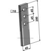 Sliteplate til Slettetind - 200x45x10mm - Köckerling, Väderstad