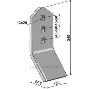 Sliteplate til Slettetind - 249x100x8mm - Bednar, Väderstad, HE-VA, Doublet- Record