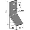 Sliteplate til Slettetind - 175x70x10mm