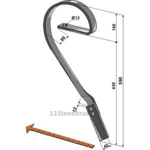 Slettetind - 32x12mm - Venstre - Kverneland