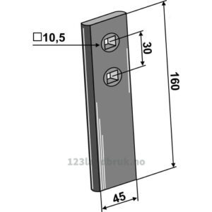 Sliteplate - 160x45x12mm - Kverneland