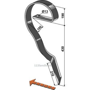 Slettetind - 60x10mm - Venstre - Köckerling Vario, Lemken