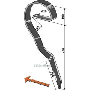 Slettetind - 70x12mm - Venstre - Köckerling Vario, Lemken