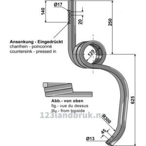 Alternative view of Sporløsenrtind 30x30 - 625x30x30mm - Venstre