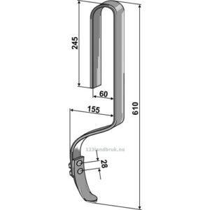 Sporløsnertind med spiss - 610x32x10mm - Nordsten
