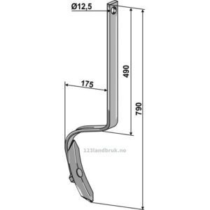 Sporløsnertind med spiss - 790x40x10mm