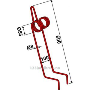 Etterharvetind - 600mm - Accord, Ferrag, Kverneland, Lely, Sulky, Tulip, Vicon